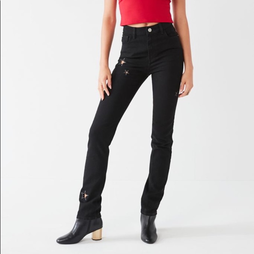 BDG HIGH RISE LONGLINE GIRLFRIEND JEANS STARS
